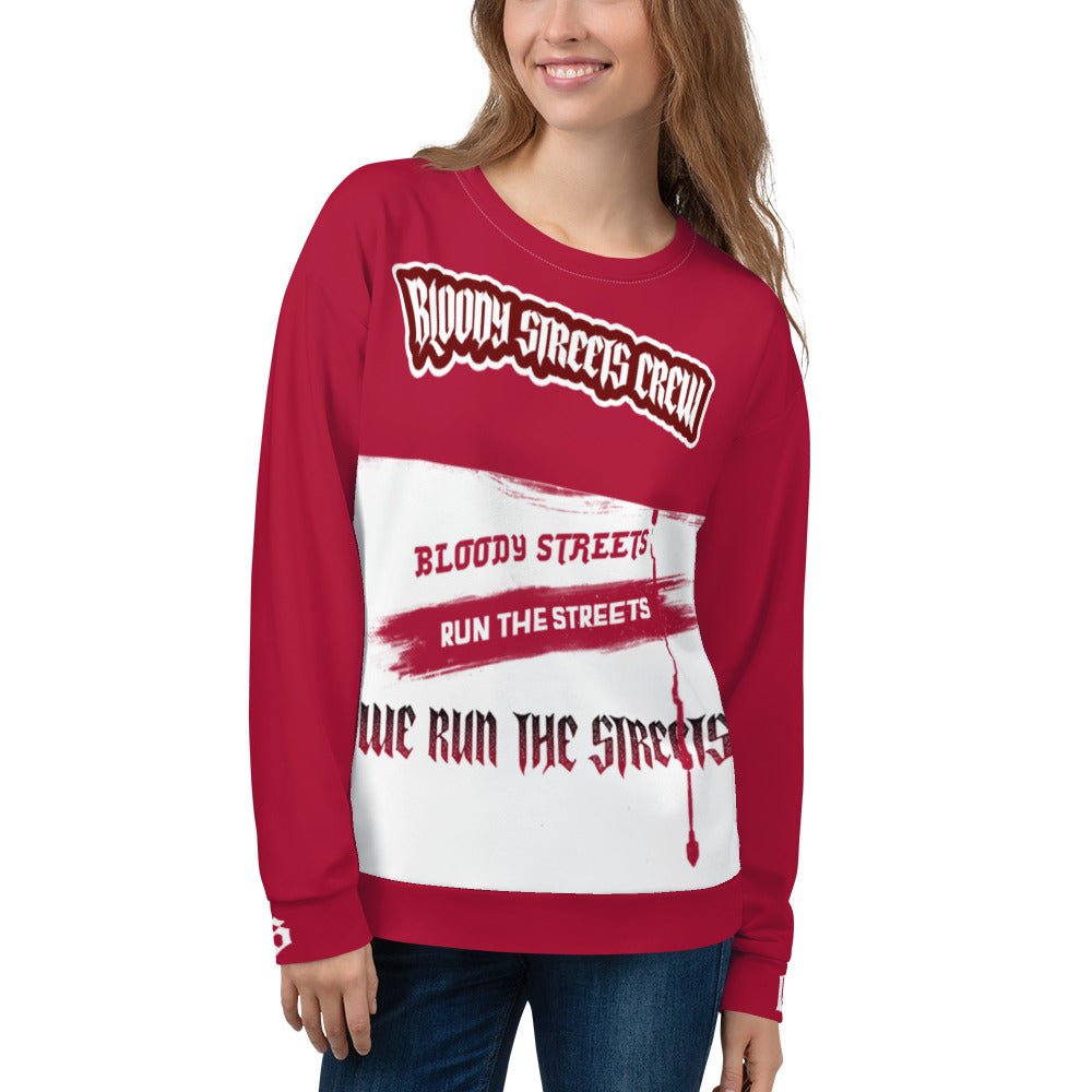 Streetwear Pullover - We Run The Streets: Das lässige Unisex Addribut für jeden Look - BLOODY - STREETS.DE Streetwear Herren und Damen Hoodies, T-Shirts, Pullis