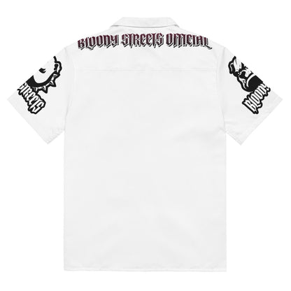 Streetwear Unisex Hemd - Black Bloody Streets Dog White - BLOODY - STREETS.DE Streetwear Herren und Damen Hoodies, T - Shirts, Pullis