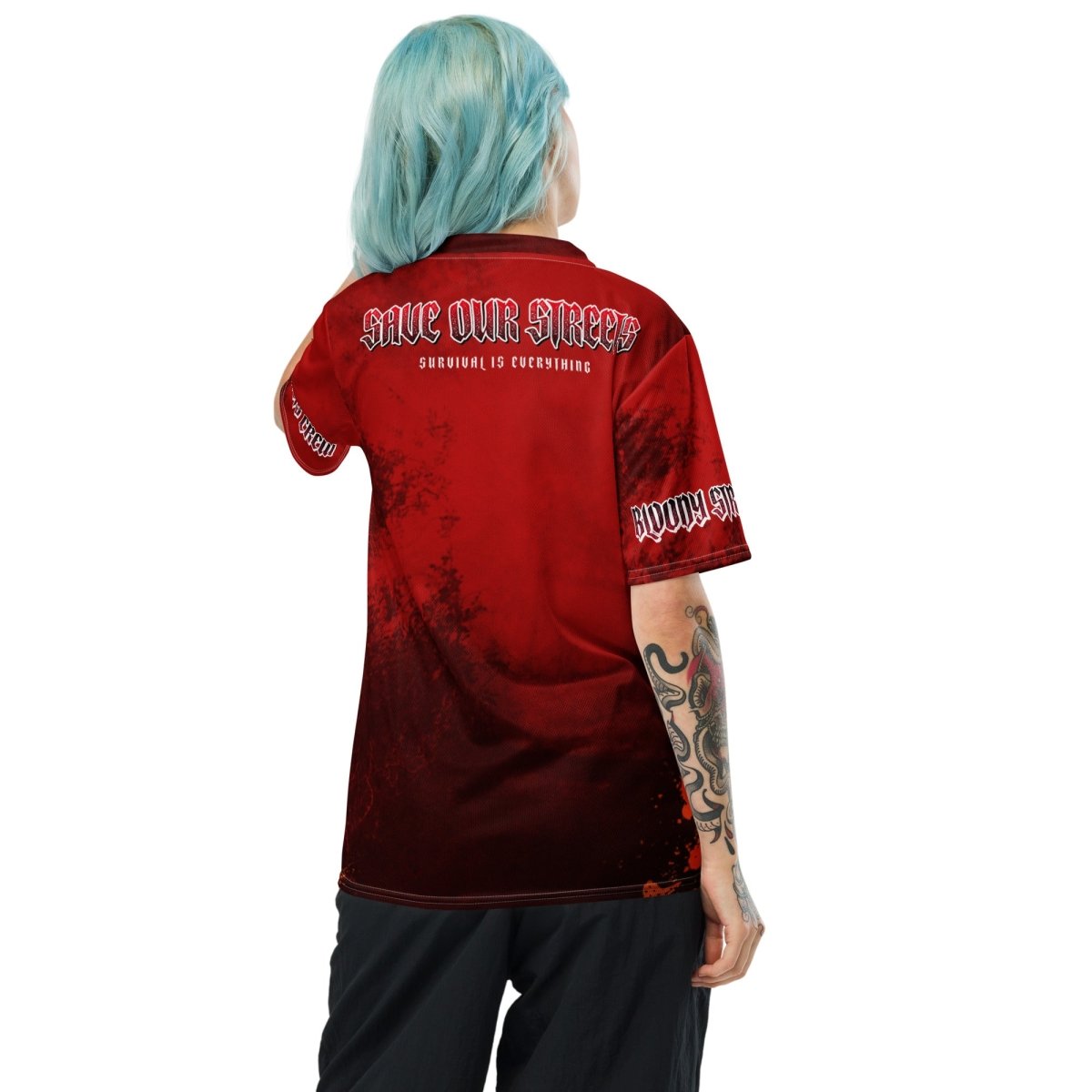 Streetwear Unisex Trikot BS BLOOD - LINE - BLOODY - STREETS.DE Streetwear Herren und Damen Hoodies, T - Shirts, Pullis