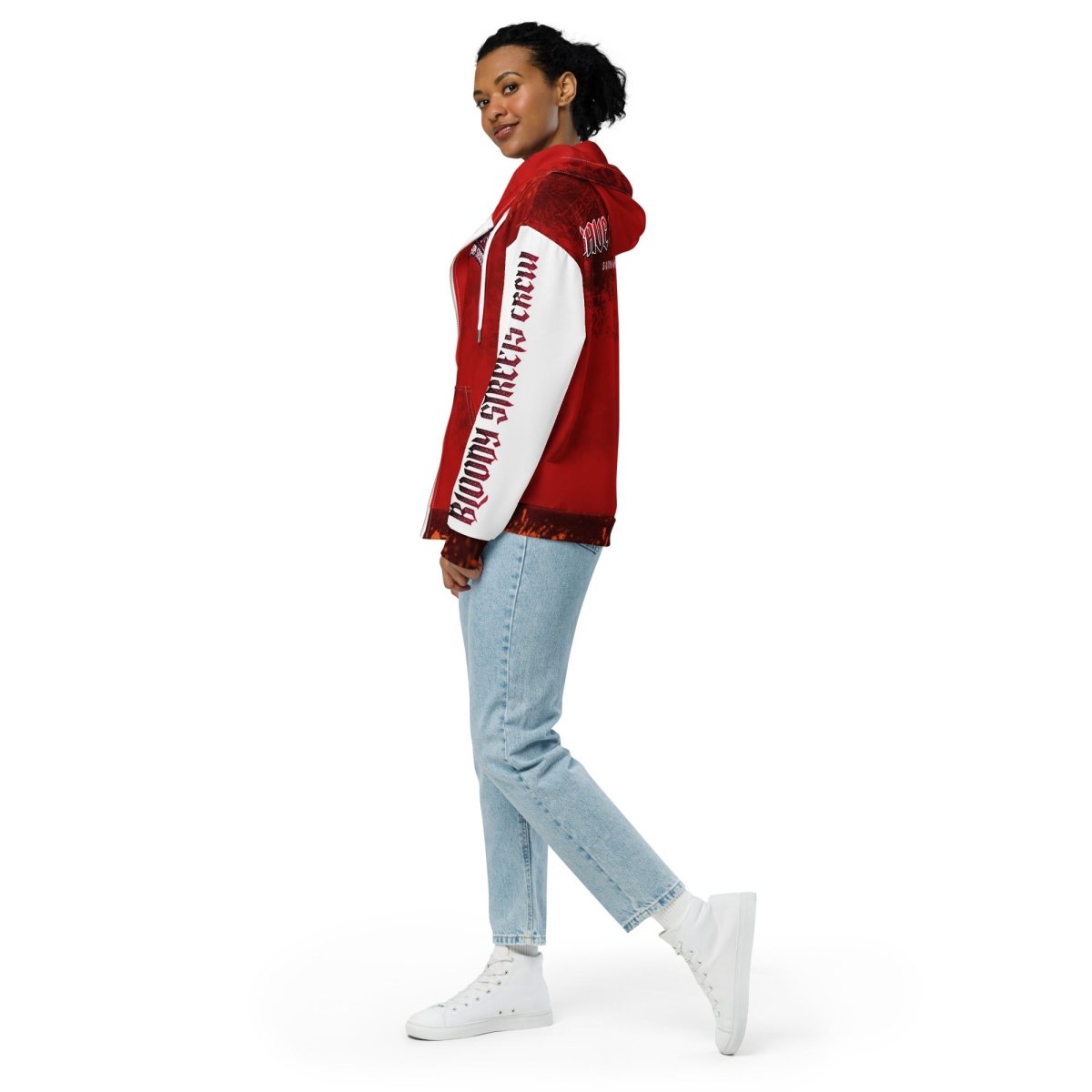 Streetwear Zip Hoodie BLOOD - LINE V1 - BLOODY - STREETS.DE Streetwear Herren und Damen Hoodies, T - Shirts, Pullis