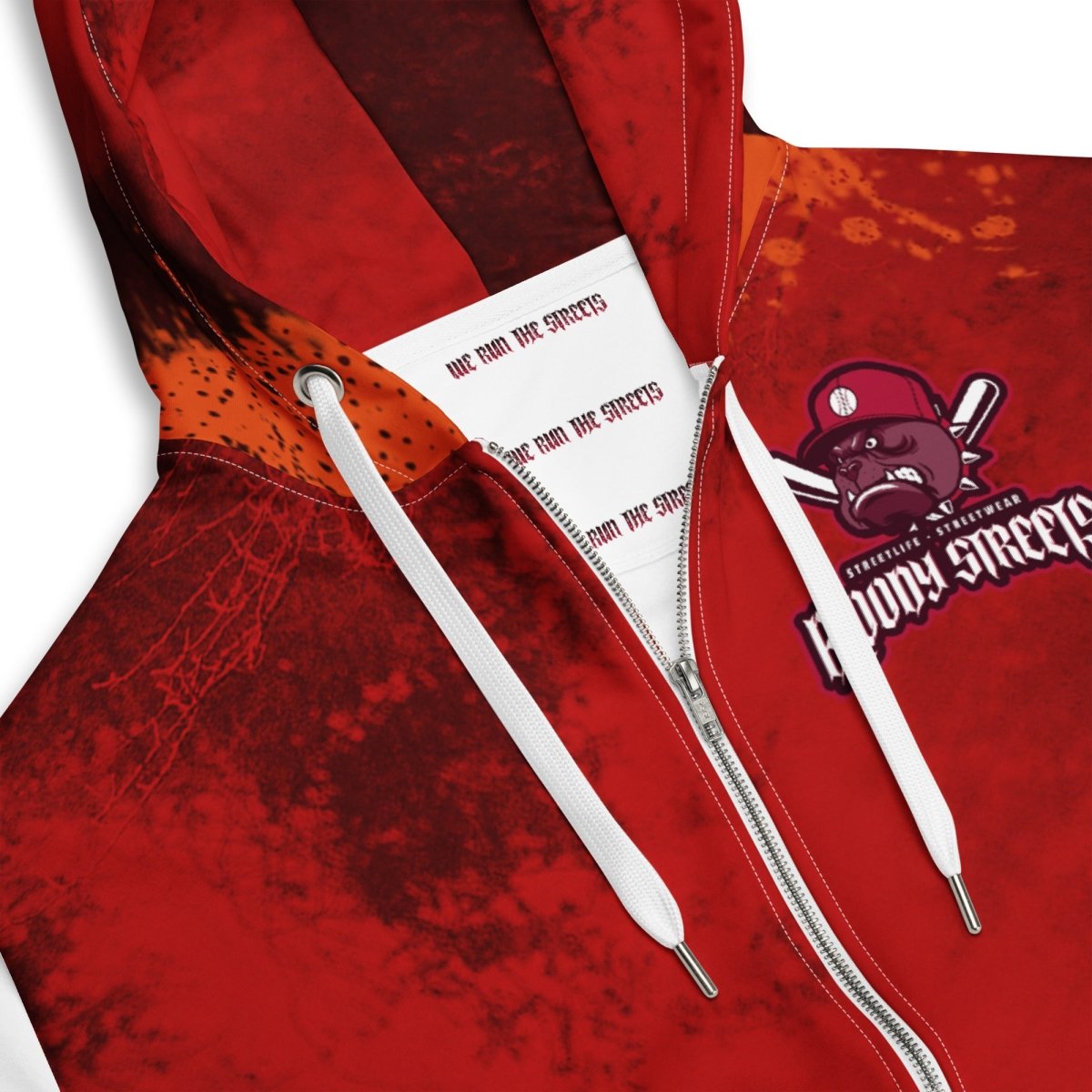 Streetwear Zip Hoodie BLOOD - LINE V1 - BLOODY - STREETS.DE Streetwear Herren und Damen Hoodies, T - Shirts, Pullis