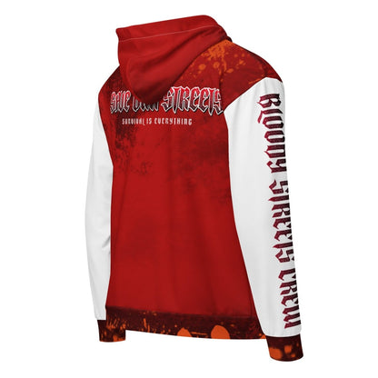 Streetwear Zip Hoodie BLOOD - LINE V1 - BLOODY - STREETS.DE Streetwear Herren und Damen Hoodies, T - Shirts, Pullis