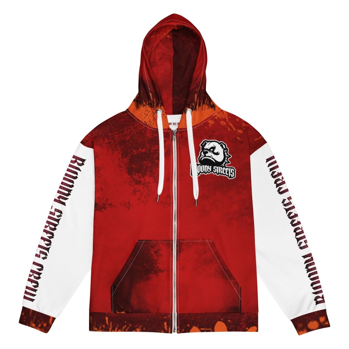 Streetwear Zip Hoodie BLOOD - LINE V2 - BLOODY - STREETS.DE Streetwear Herren und Damen Hoodies, T - Shirts, Pullis