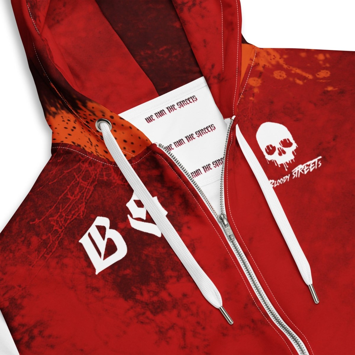 Streetwear Zip Hoodie BLOOD - LINE V3 - BLOODY - STREETS.DE Streetwear Herren und Damen Hoodies, T - Shirts, Pullis