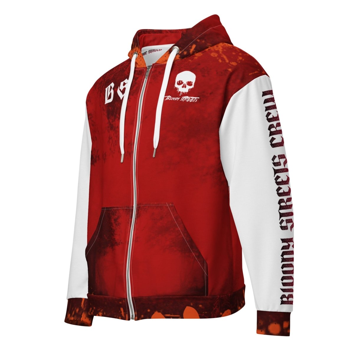 Streetwear Zip Hoodie BLOOD - LINE V3 - BLOODY - STREETS.DE Streetwear Herren und Damen Hoodies, T - Shirts, Pullis