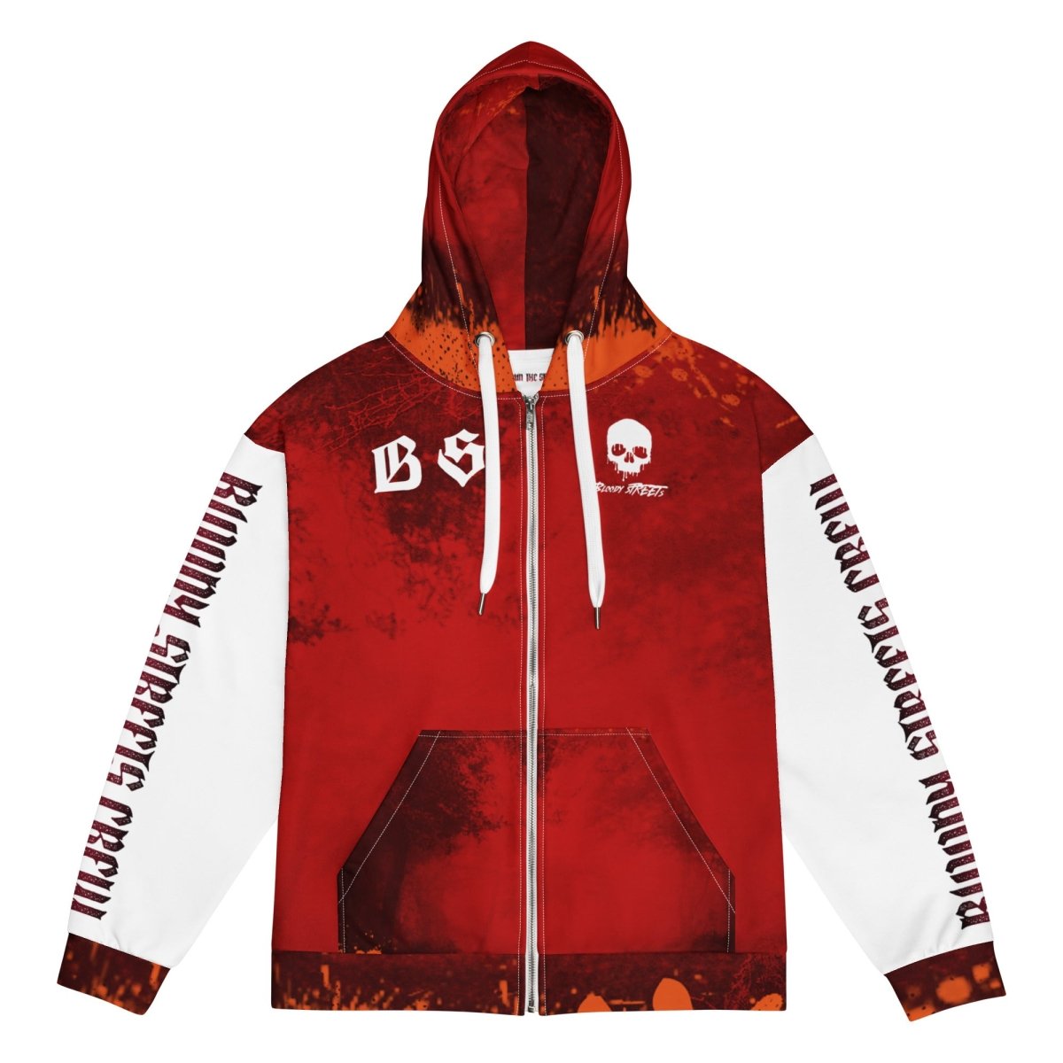 Streetwear Zip Hoodie BLOOD - LINE V3 - BLOODY - STREETS.DE Streetwear Herren und Damen Hoodies, T - Shirts, Pullis