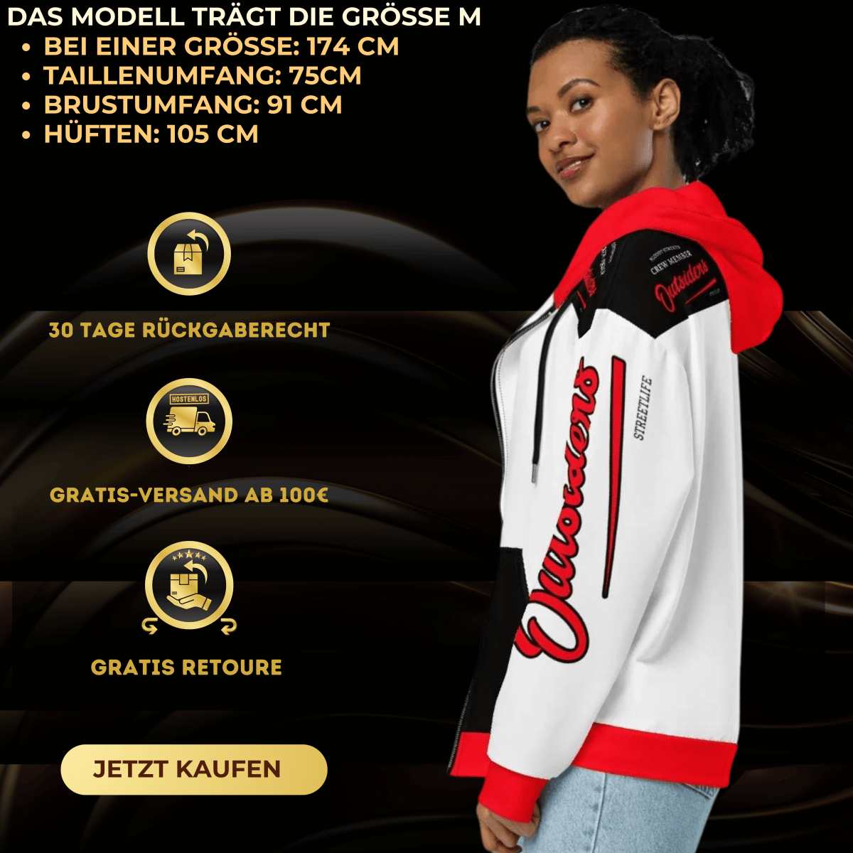 Streetwear Zip Hoodie BS OUTSIDERS V2 - BLOODY - STREETS.DE Streetwear Herren und Damen Hoodies, T-Shirts, Pullis