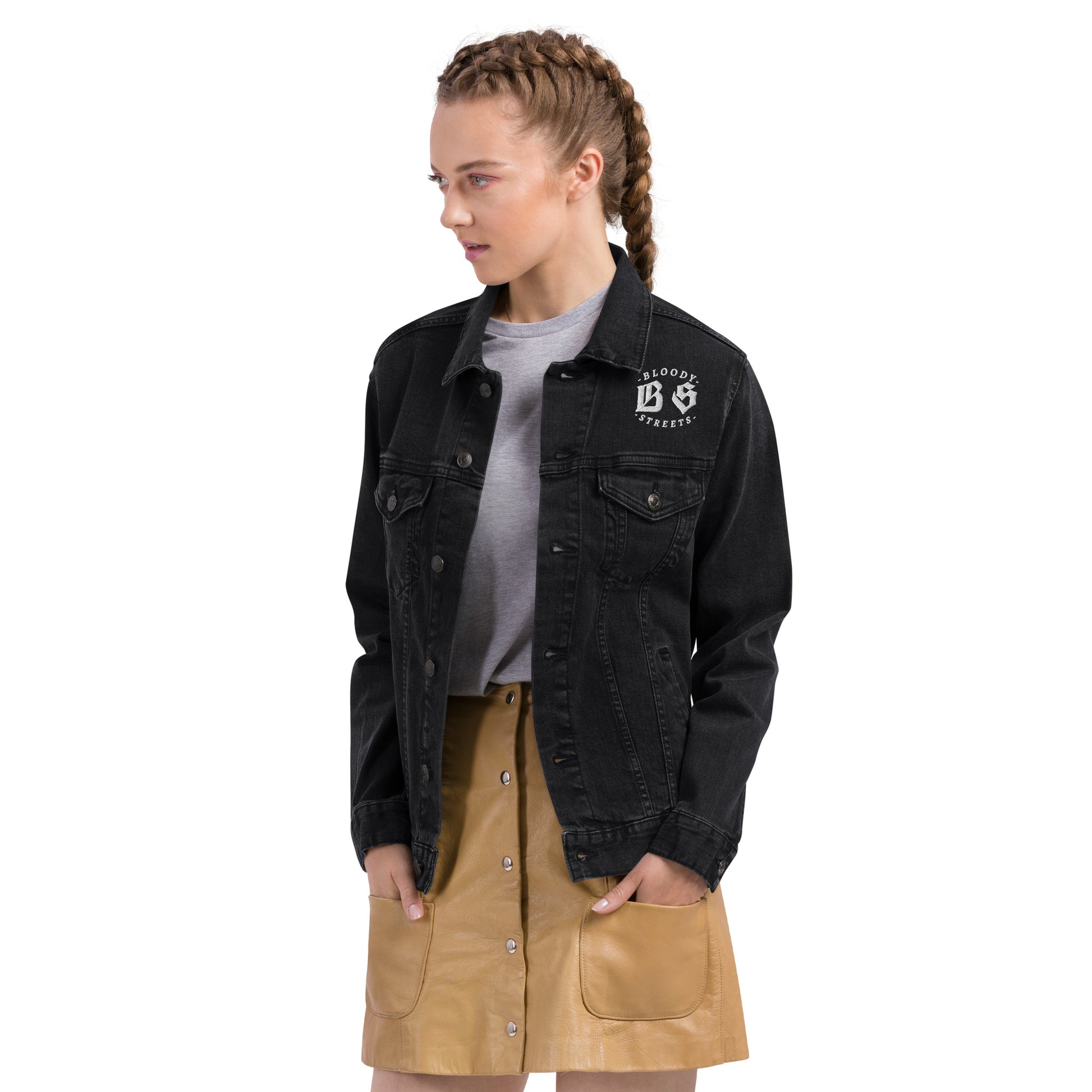 BLOODY STREETS CREW MEMBER Uni Sex Jeans Jacke - Premium Streetwear  von BLOODY STREETS - jetzt nur 119 €! shoppe jetzt auf BLOODY STREETS