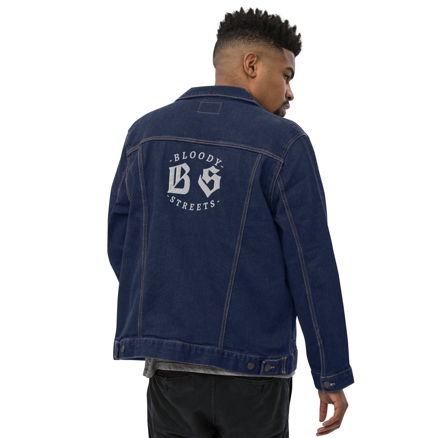 BLOODY STREETS CREW MEMBER Uni Sex Jeans Jacke - Premium Streetwear  von BLOODY STREETS - jetzt nur 119 €! shoppe jetzt auf BLOODY STREETS