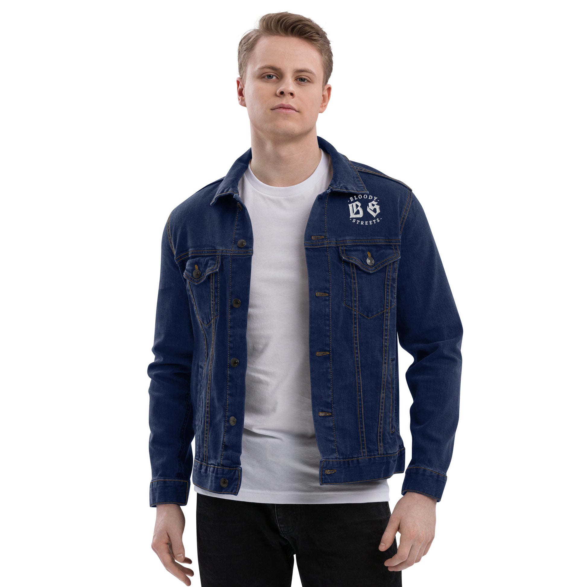 BLOODY STREETS CREW MEMBER Uni Sex Jeans Jacke - Premium Streetwear  von BLOODY STREETS - jetzt nur 119 €! shoppe jetzt auf BLOODY STREETS