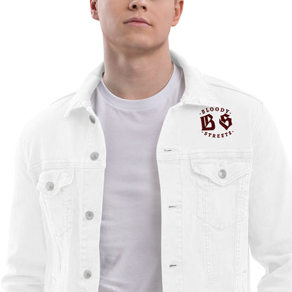 BLOODY STREETS Crew Member Jeans Jacke - BLOODY-STREETS.DE Streetwear Herren und Damen Hoodies, T-Shirts, Pullis