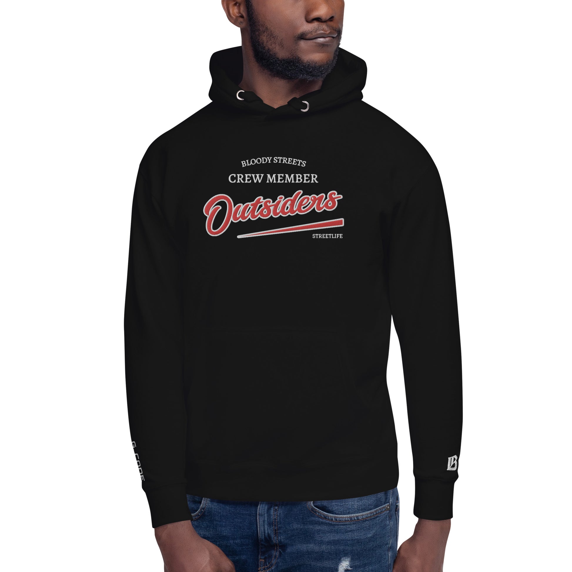 Streetwear Hoodie Unisex - BS Outsiders Stickerei - BLOODY-STREETS.DE Streetwear Herren und Damen Hoodies, T-Shirts, Pullis