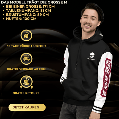 We Run The Streets BLACK Streetwear Hoodie - BLOODY - STREETS.DE Streetwear Herren und Damen Hoodies, T-Shirts, Pullis