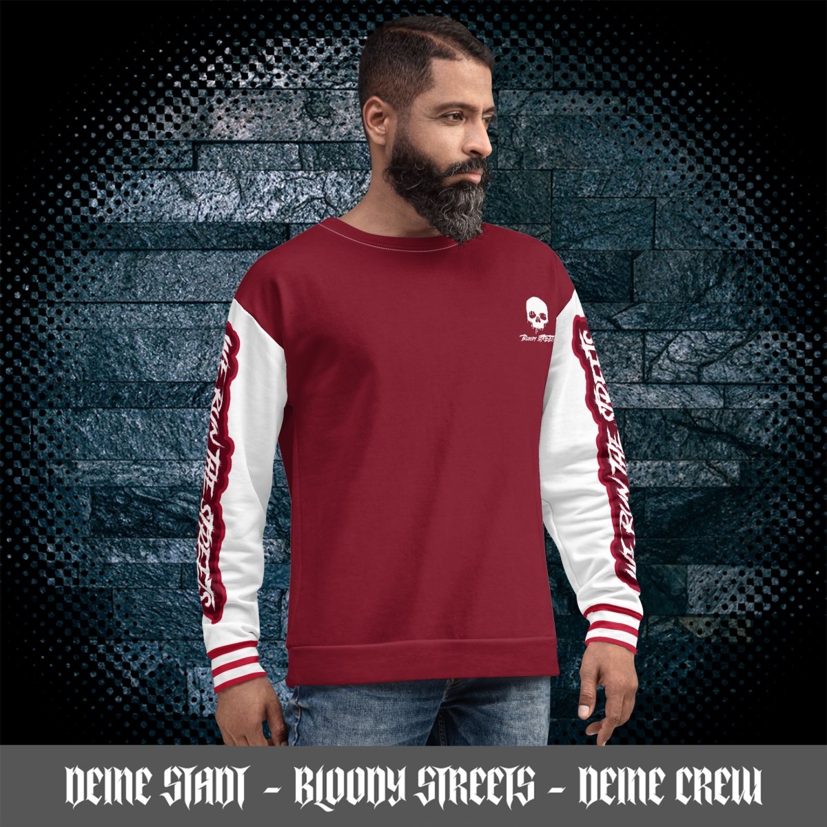 We Run The Streets PULLI RED - BLOODY - STREETS.DE Streetwear Herren und Damen Hoodies, T-Shirts, Pullis