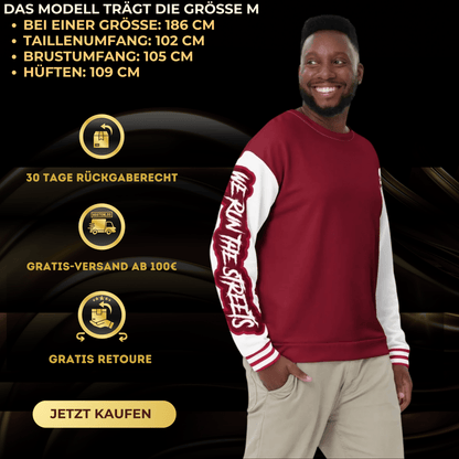 We Run The Streets PULLI RED - BLOODY - STREETS.DE Streetwear Herren und Damen Hoodies, T-Shirts, Pullis