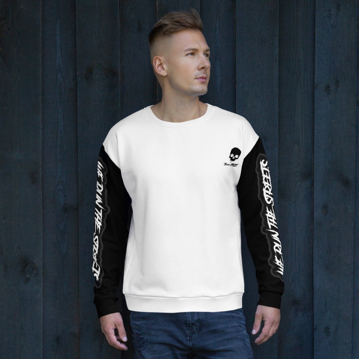 We Run The Streets Pulli WHITE - BLOODY - STREETS.DE Streetwear Herren und Damen Hoodies, T-Shirts, Pullis