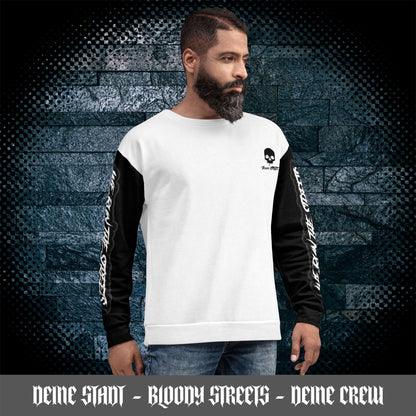 We Run The Streets Pulli WHITE - BLOODY - STREETS.DE Streetwear Herren und Damen Hoodies, T-Shirts, Pullis