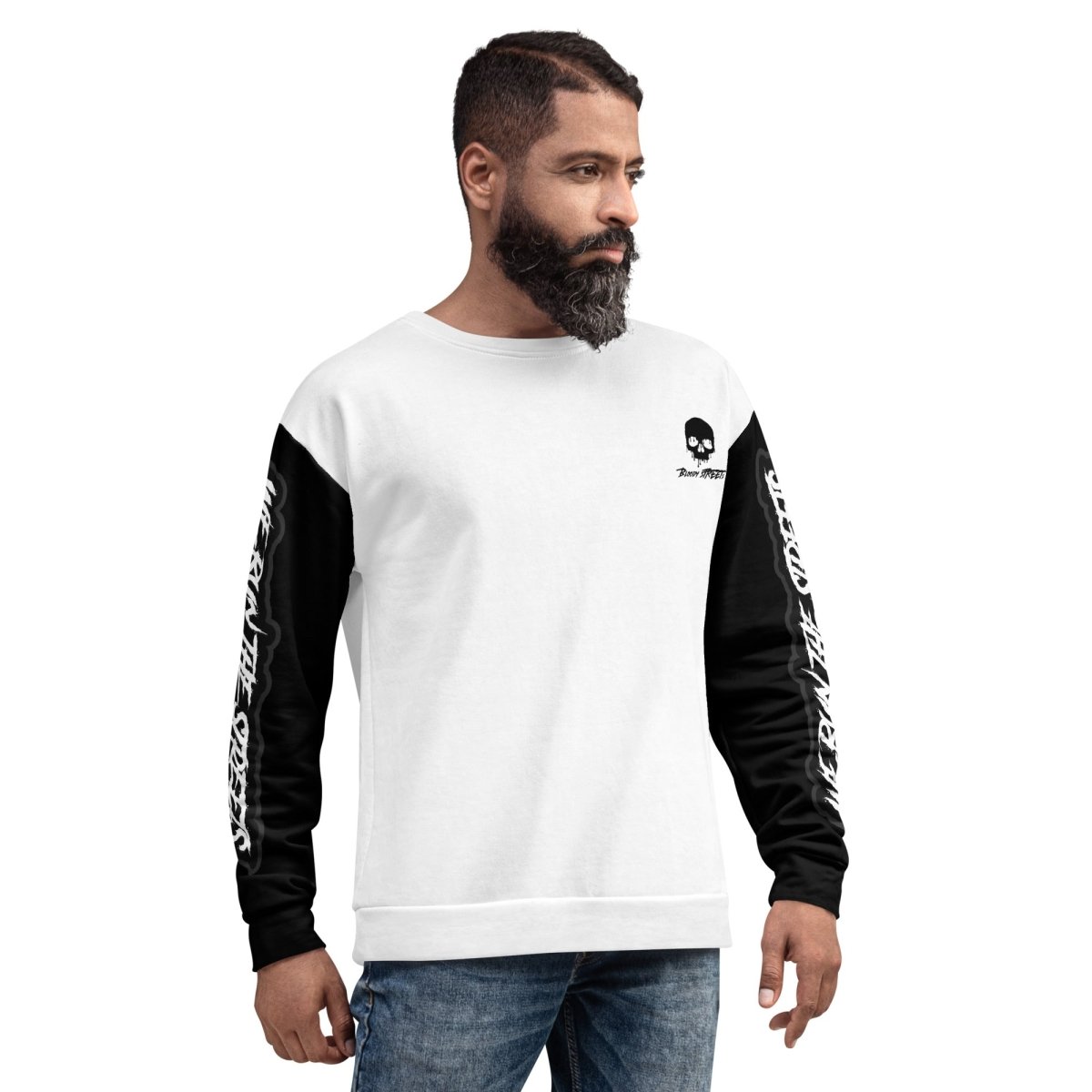 We Run The Streets Pulli WHITE - BLOODY - STREETS.DE Streetwear Herren und Damen Hoodies, T-Shirts, Pullis