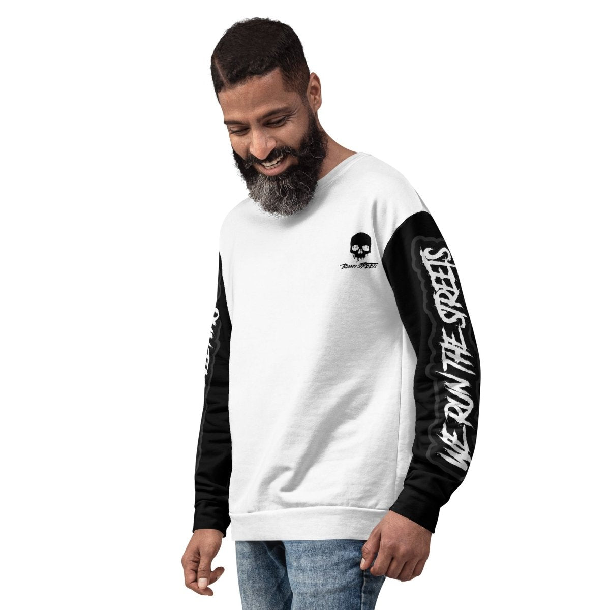 We Run The Streets Pulli WHITE - BLOODY - STREETS.DE Streetwear Herren und Damen Hoodies, T-Shirts, Pullis