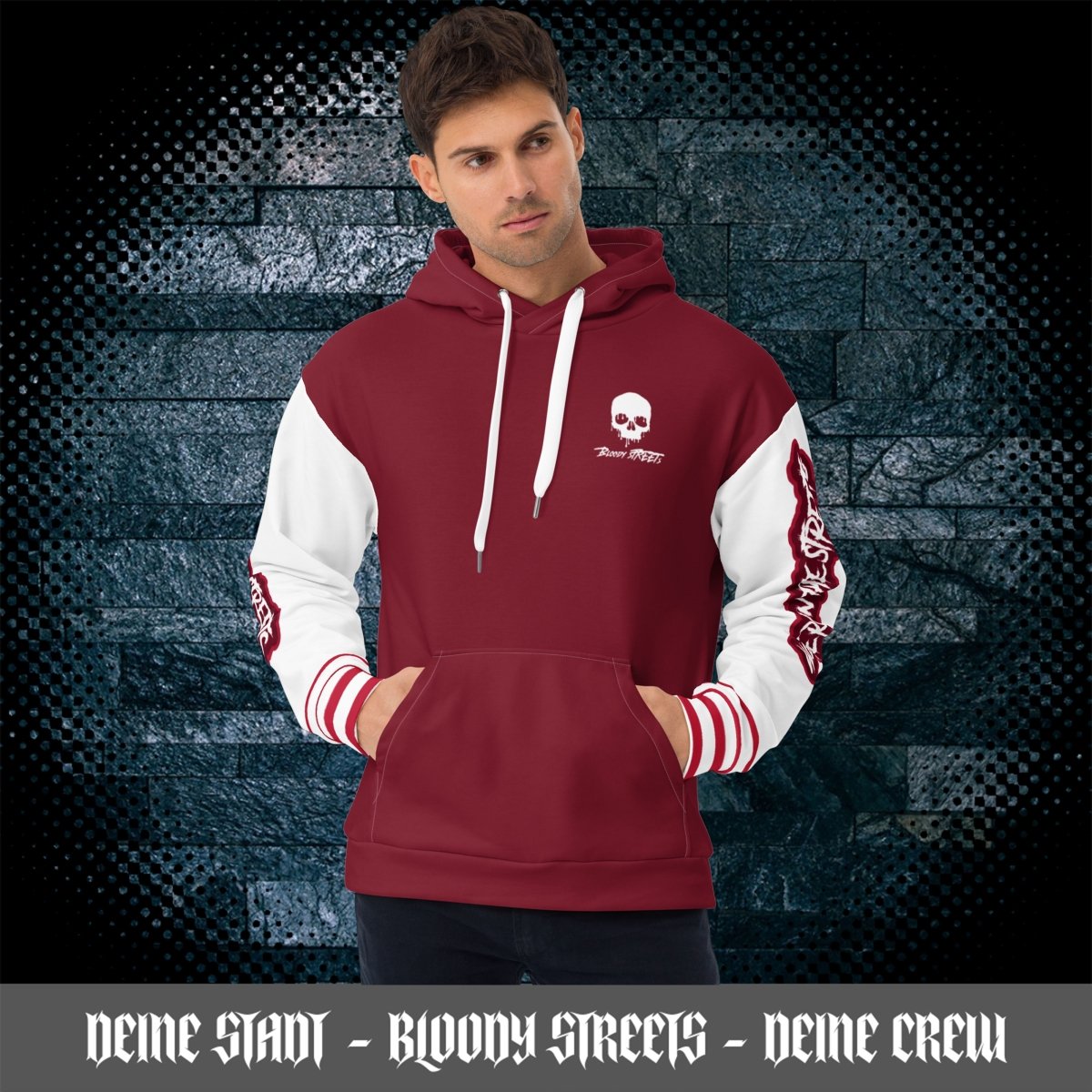 We Run The Streets RED Hoodie - BLOODY - STREETS.DE Streetwear Herren und Damen Hoodies, T-Shirts, Pullis