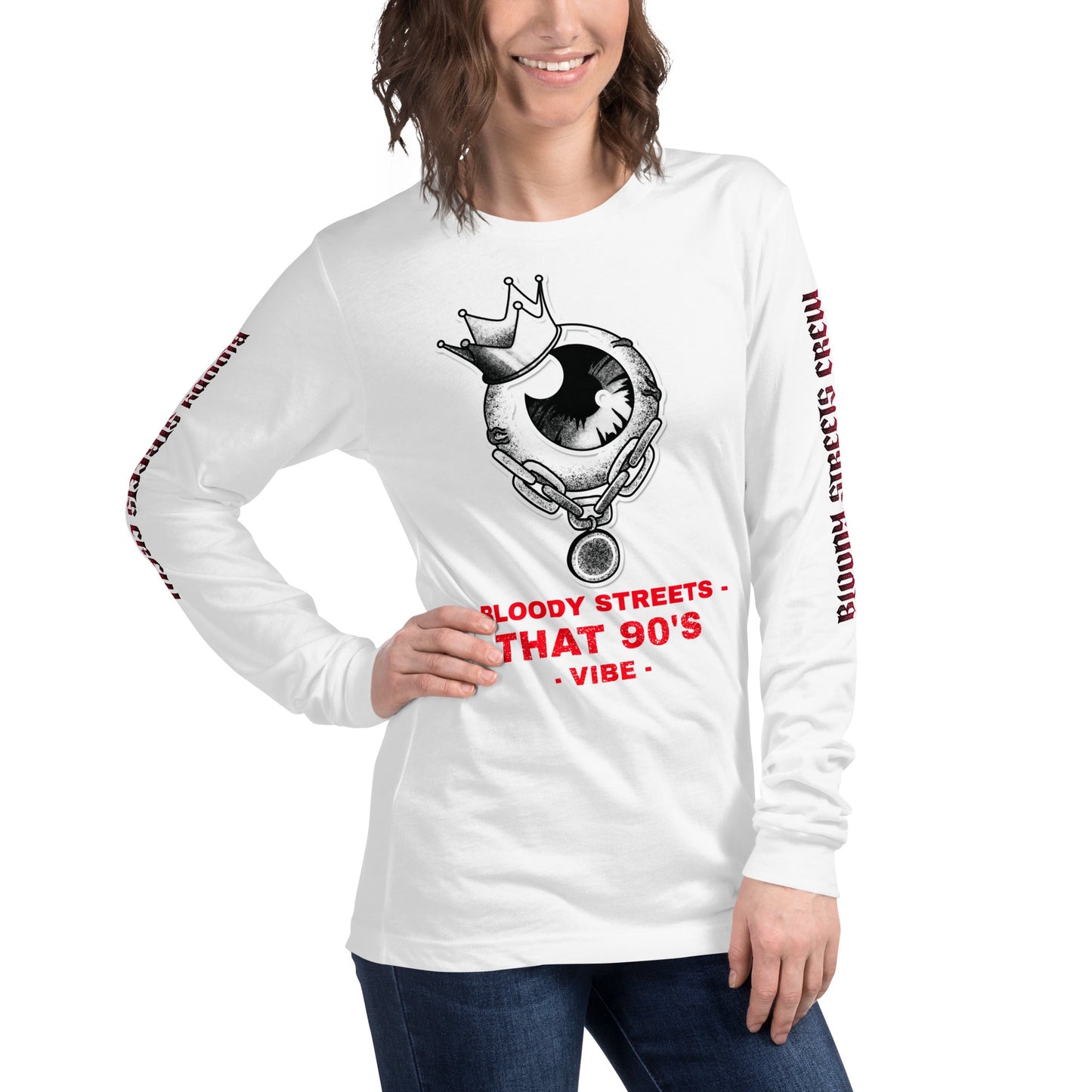 90's Eye Vibe - Premium Longsleeve Lady - BLOODY-STREETS.DE Streetwear Herren und Damen Hoodies, T-Shirts, Pullis