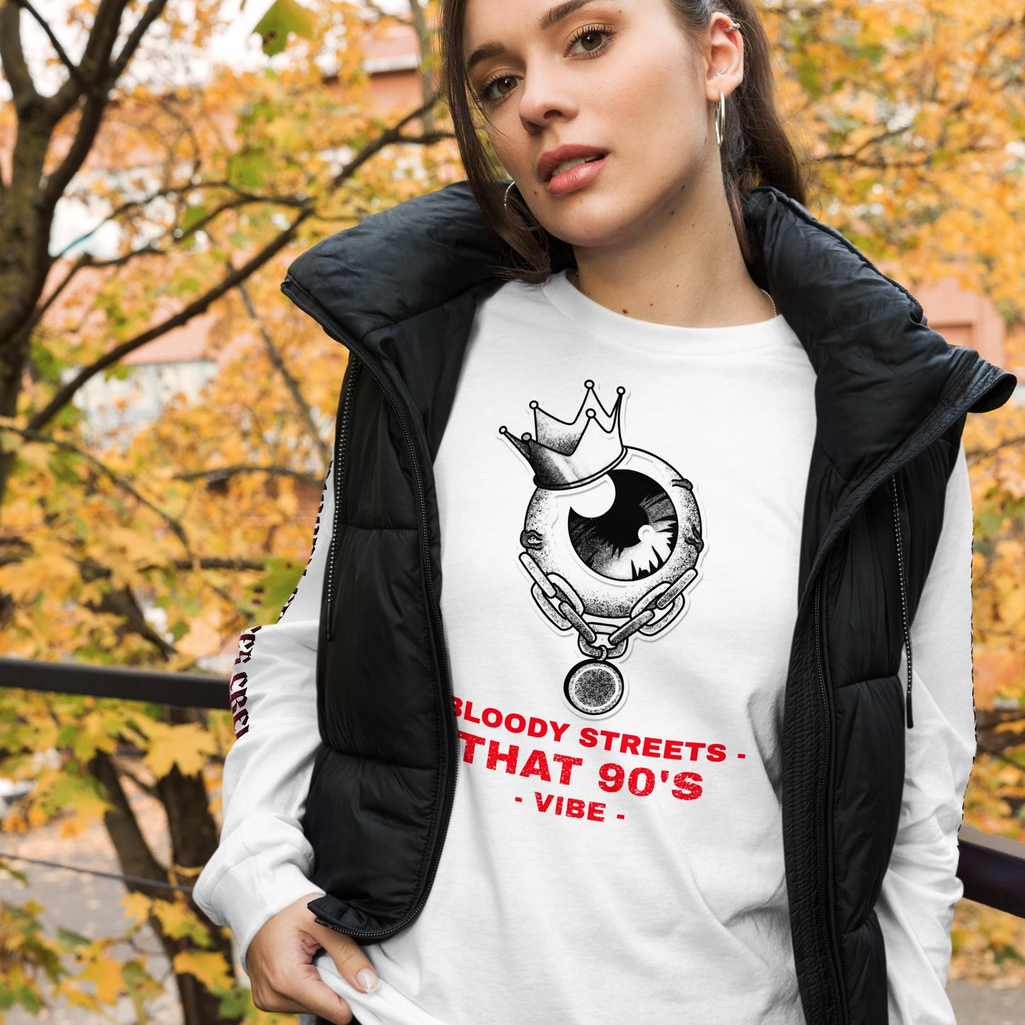 90's Eye Vibe - Premium Longsleeve Lady - BLOODY-STREETS.DE Streetwear Herren und Damen Hoodies, T-Shirts, Pullis