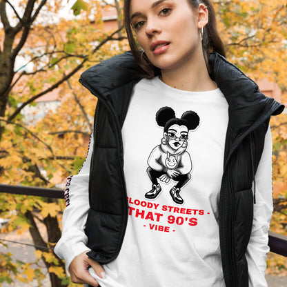 90's Streetwear Vibe 1 - Premium Longsleeve Lady - BLOODY-STREETS.DE Streetwear Herren und Damen Hoodies, T-Shirts, Pullis