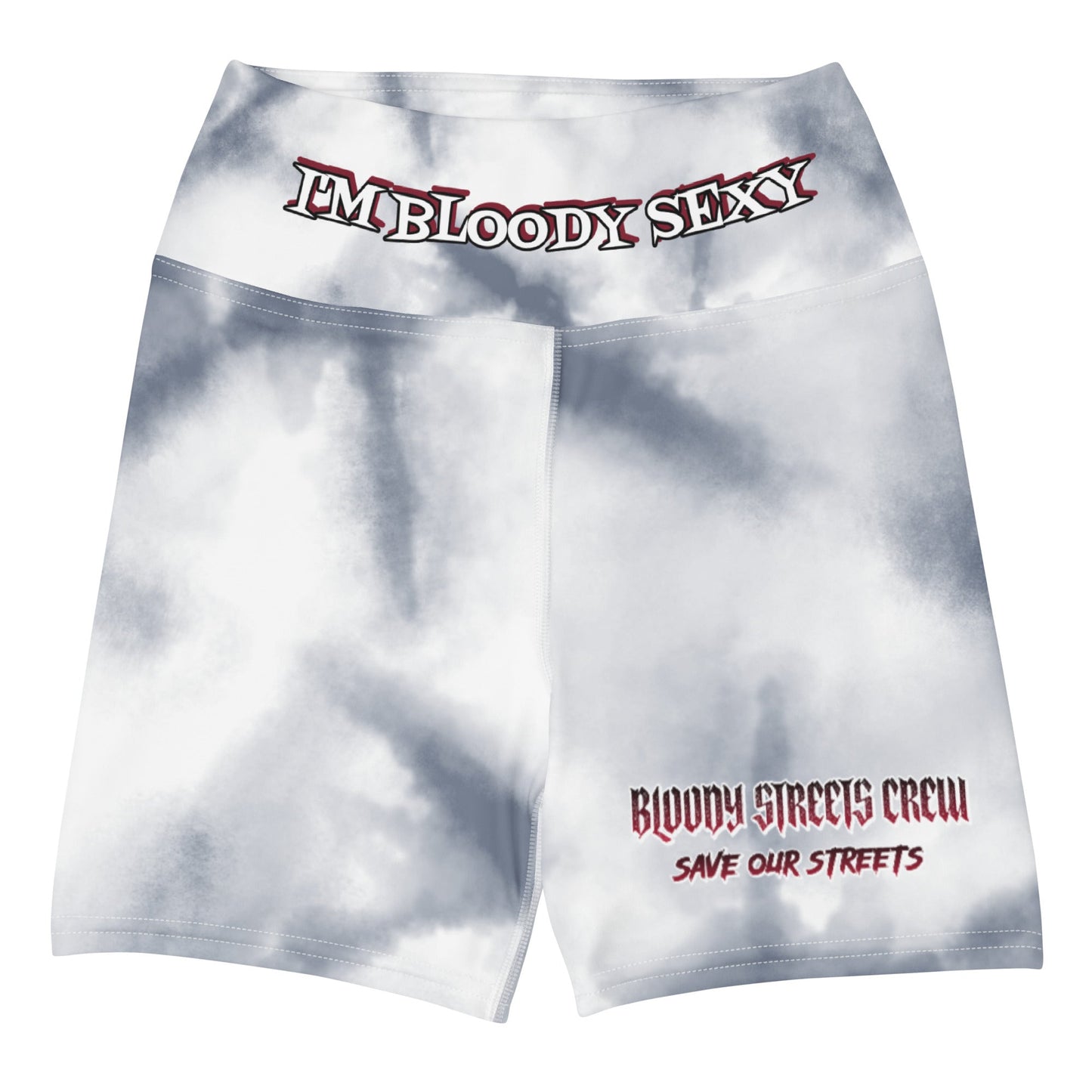 Bloody Black and White Storm - Yoga Shorts - BLOODY-STREETS.DE Streetwear Herren und Damen Hoodies, T-Shirts, Pullis