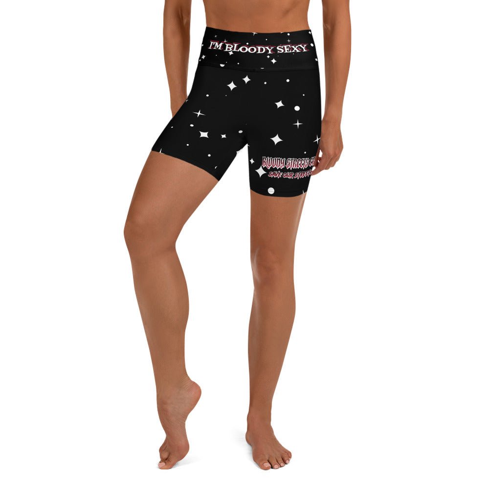 Bloody Black Stars - Yoga Shorts - BLOODY-STREETS.DE Streetwear Herren und Damen Hoodies, T-Shirts, Pullis