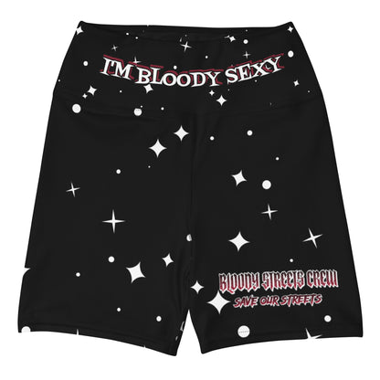 Bloody Black Stars - Yoga Shorts - BLOODY-STREETS.DE Streetwear Herren und Damen Hoodies, T-Shirts, Pullis