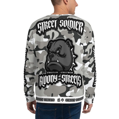 Bloody Camouflage Bull Dog Street Soldier Pullover - BLOODY-STREETS.DE Streetwear Herren und Damen Hoodies, T-Shirts, Pullis