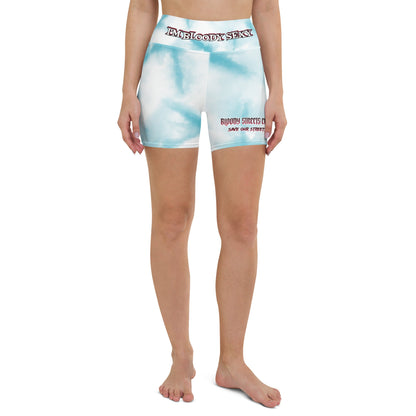 Bloody Light Blue Storm - Yoga Shorts - BLOODY-STREETS.DE Streetwear Herren und Damen Hoodies, T-Shirts, Pullis