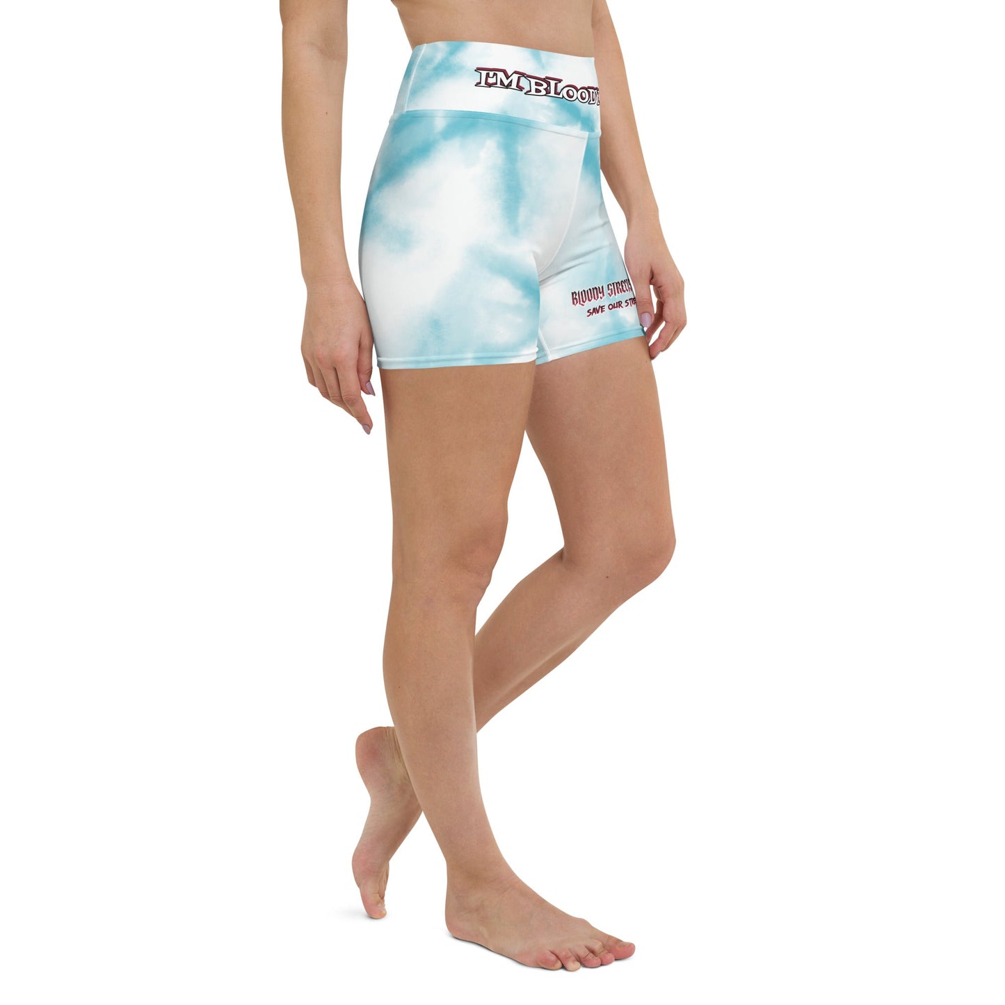 Bloody Light Blue Storm - Yoga Shorts - BLOODY-STREETS.DE Streetwear Herren und Damen Hoodies, T-Shirts, Pullis