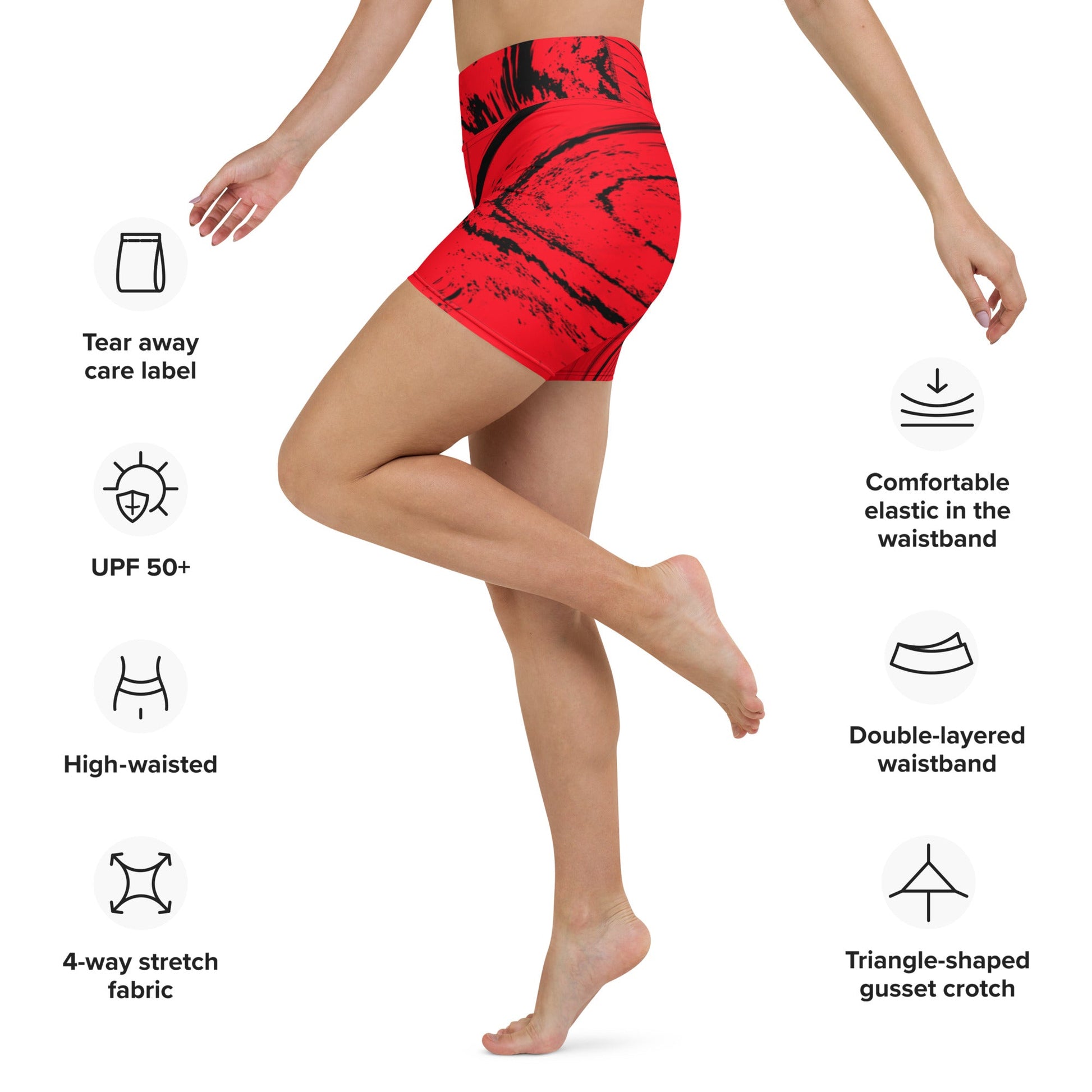 Bloody Red Chaos - Yoga Shorts - BLOODY-STREETS.DE Streetwear Herren und Damen Hoodies, T-Shirts, Pullis