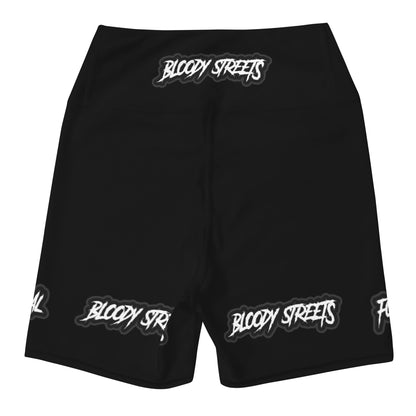 Bloody Rose Platin - Black Yoga Shorts - BLOODY-STREETS.DE Streetwear Herren und Damen Hoodies, T-Shirts, Pullis