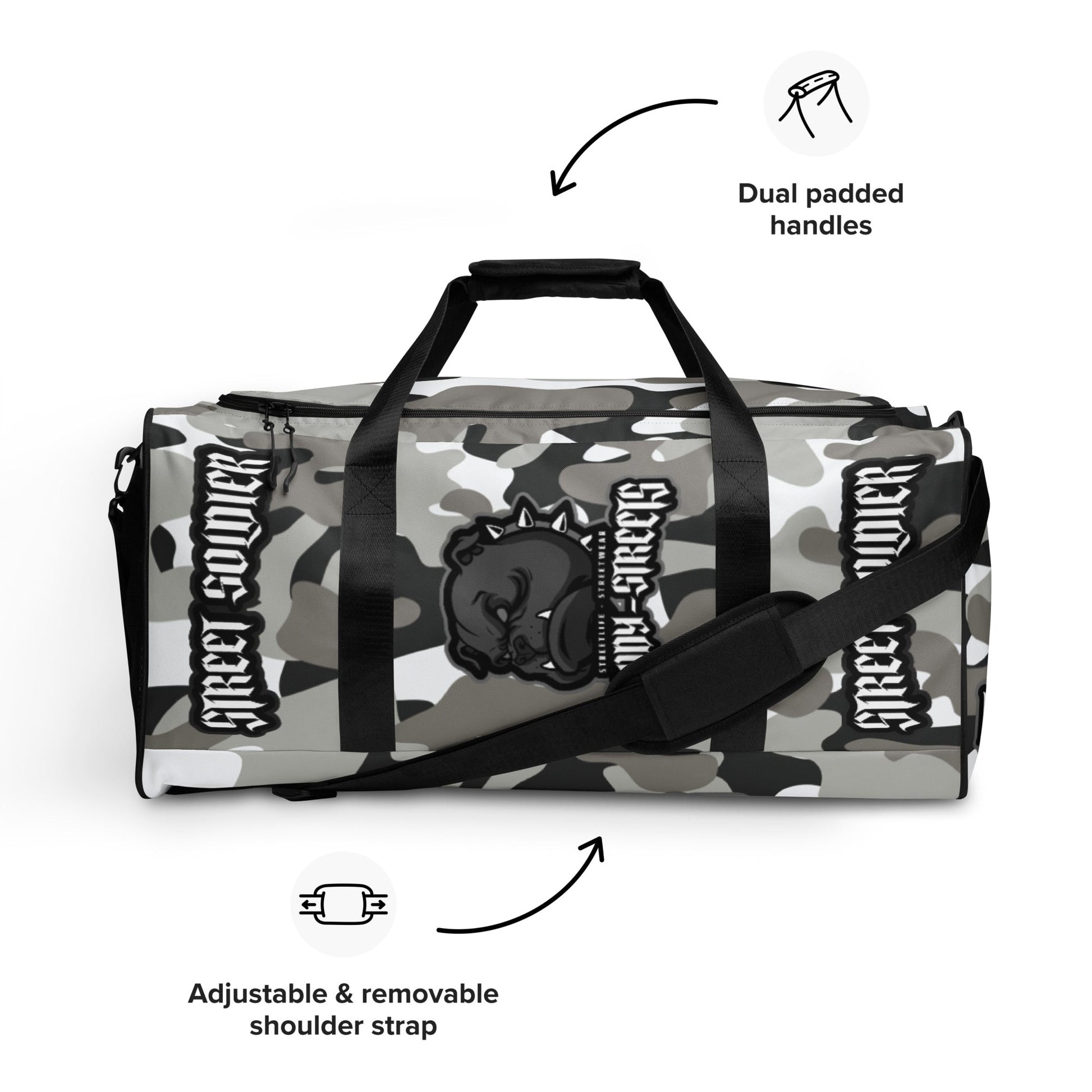 Bloody Streets CAMOUFLAGE "Street Soldier" Bull Dog Weekender Bag - BLOODY-STREETS.DE Streetwear Herren und Damen Hoodies, T-Shirts, Pullis