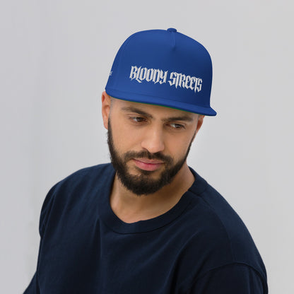 Bloody Streets Crew Flat Bill-Cap Blue - BLOODY-STREETS.DE Streetwear Herren und Damen Hoodies, T-Shirts, Pullis