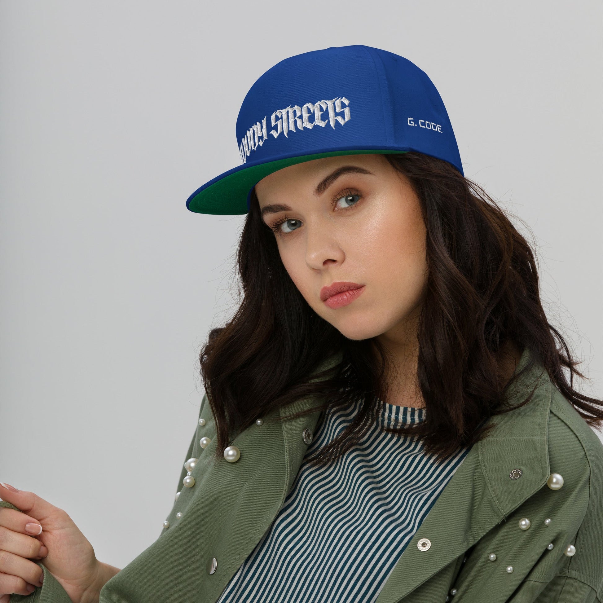 Bloody Streets Crew Flat Bill-Cap Blue - BLOODY-STREETS.DE Streetwear Herren und Damen Hoodies, T-Shirts, Pullis