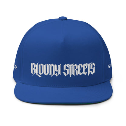 Bloody Streets Crew Flat Bill-Cap Blue - BLOODY-STREETS.DE Streetwear Herren und Damen Hoodies, T-Shirts, Pullis