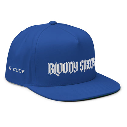 Bloody Streets Crew Flat Bill-Cap Blue - BLOODY-STREETS.DE Streetwear Herren und Damen Hoodies, T-Shirts, Pullis