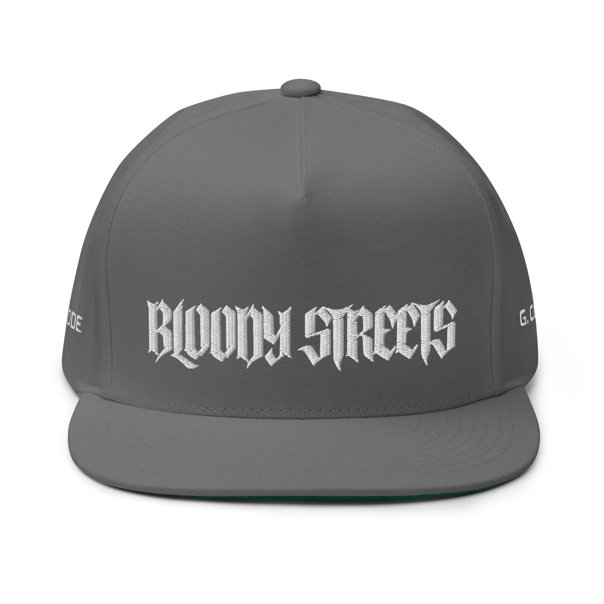 Bloody Streets Crew Flat Bill Gray - BLOODY-STREETS.DE Streetwear Herren und Damen Hoodies, T-Shirts, Pullis