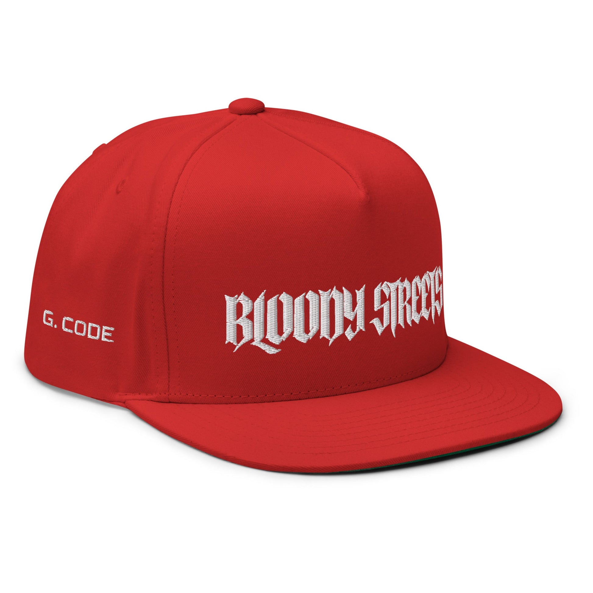 Bloody Streets Crew Flat Bill RED - BLOODY-STREETS.DE Streetwear Herren und Damen Hoodies, T-Shirts, Pullis