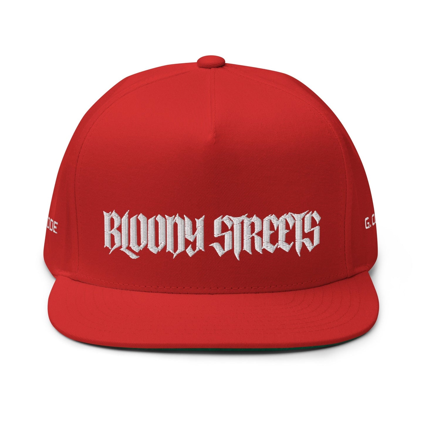 Bloody Streets Crew Flat Bill RED - BLOODY-STREETS.DE Streetwear Herren und Damen Hoodies, T-Shirts, Pullis