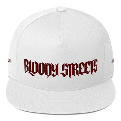 Bloody Streets Crew Flat Bill WHITE - BLOODY-STREETS.DE Streetwear Herren und Damen Hoodies, T-Shirts, Pullis