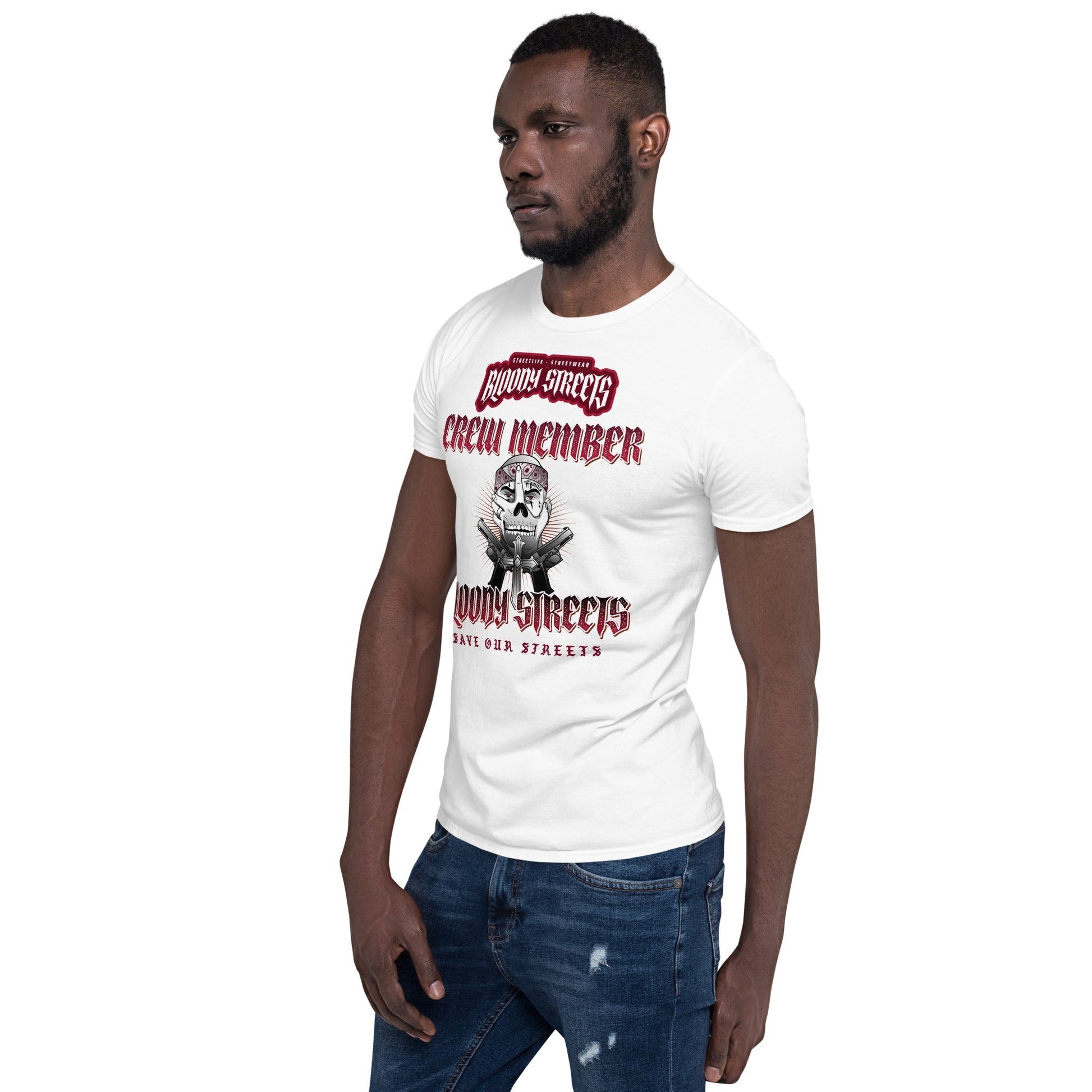 BLOODY STREETS CREW Kurzärmeliges 100 % Ringgesponnene Baumwolle-Streetwear T-Shirt - BLOODY-STREETS.DE Streetwear Herren und Damen Hoodies, T-Shirts, Pullis