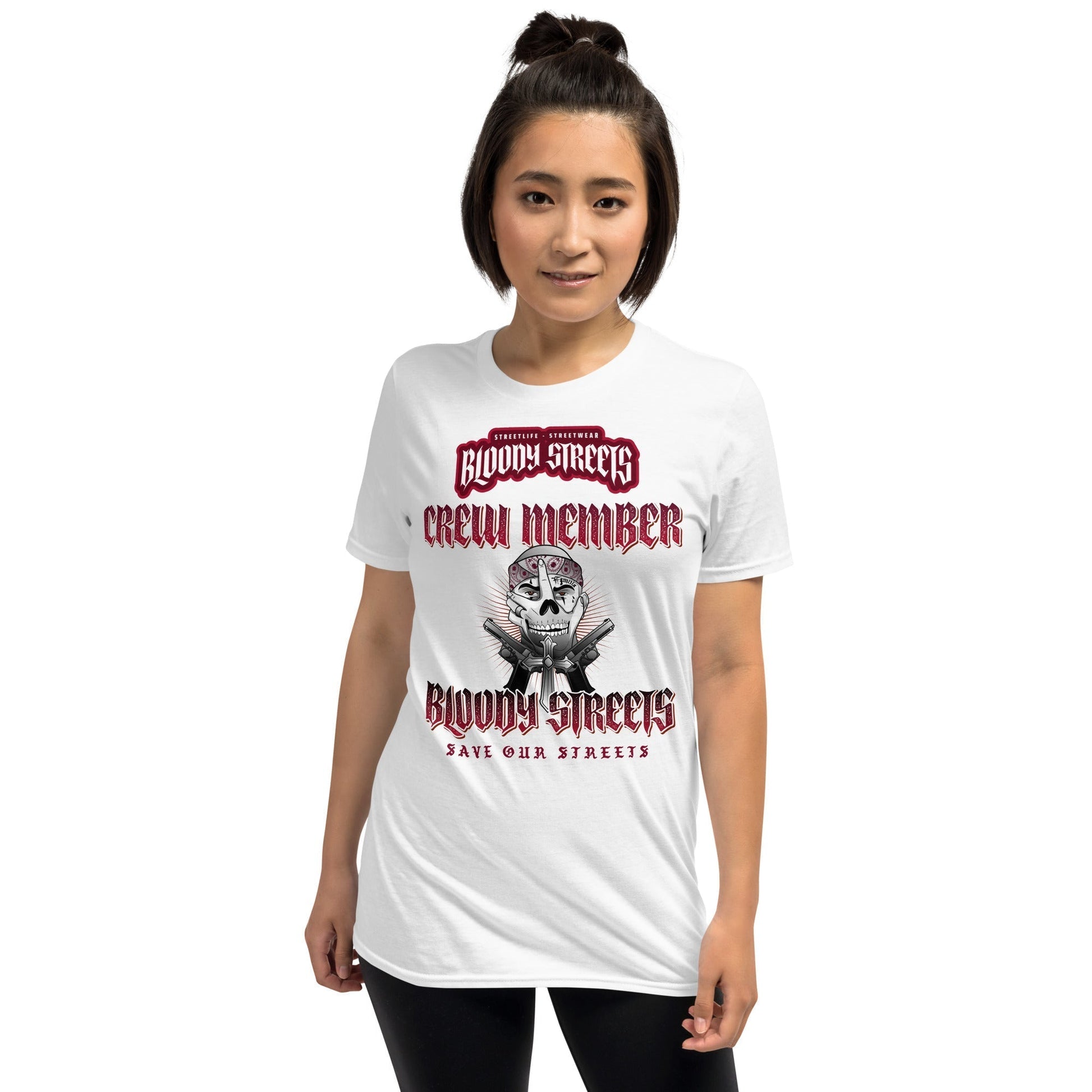 BLOODY STREETS CREW Kurzärmeliges 100 % Ringgesponnene Baumwolle-Streetwear T-Shirt - BLOODY-STREETS.DE Streetwear Herren und Damen Hoodies, T-Shirts, Pullis