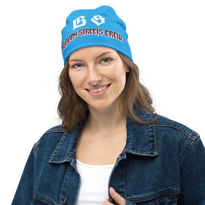 Bloody Streets Crew Member Beanie Blue - BLOODY-STREETS.DE Streetwear Herren und Damen Hoodies, T-Shirts, Pullis