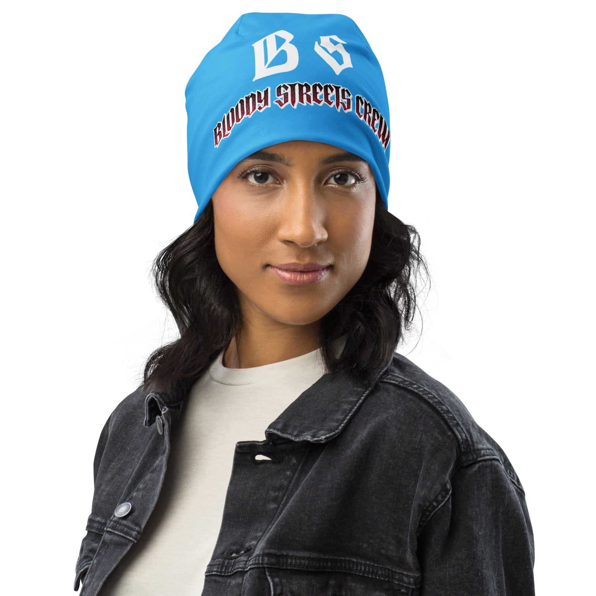 Bloody Streets Crew Member Beanie Blue - BLOODY-STREETS.DE Streetwear Herren und Damen Hoodies, T-Shirts, Pullis