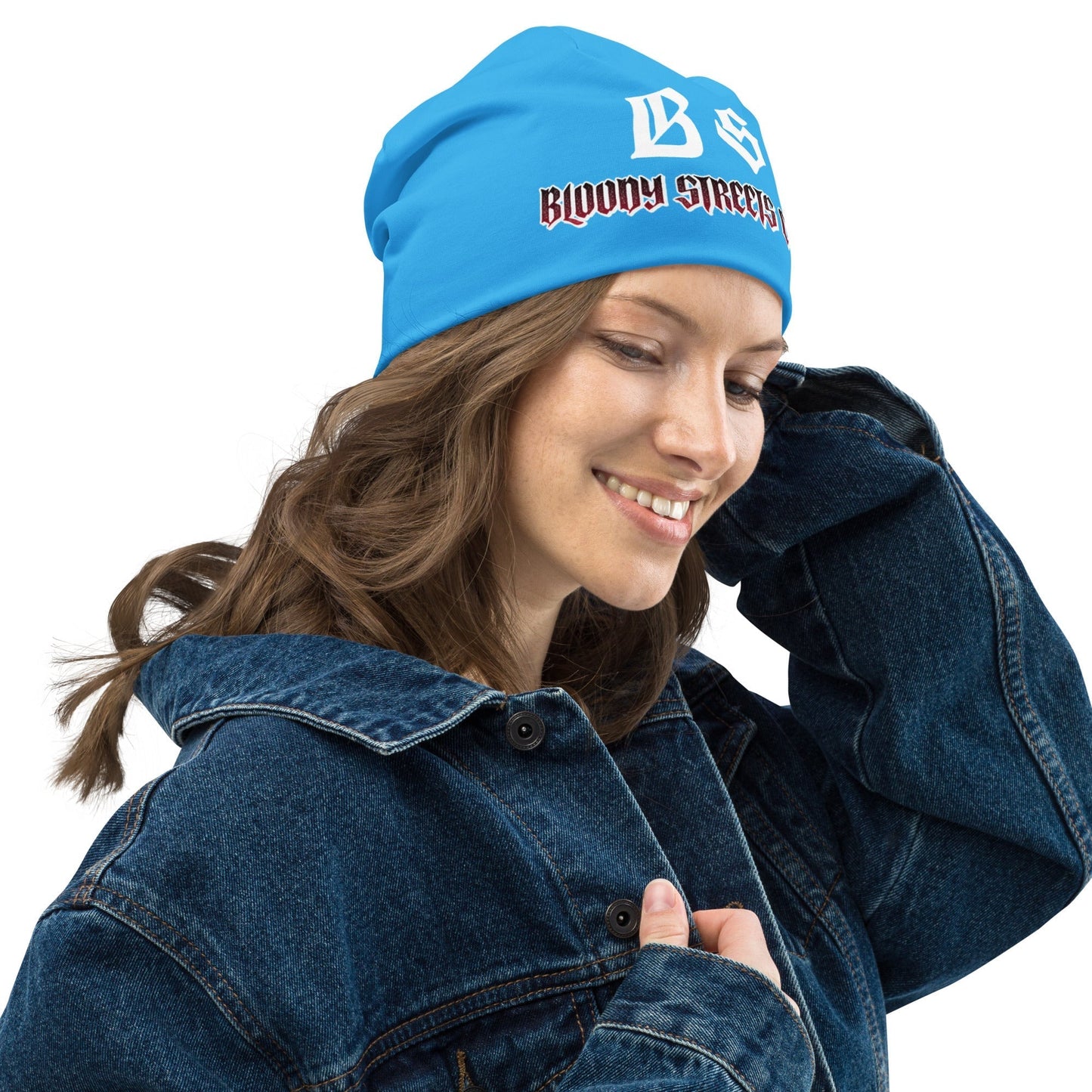 Bloody Streets Crew Member Beanie Blue - BLOODY-STREETS.DE Streetwear Herren und Damen Hoodies, T-Shirts, Pullis