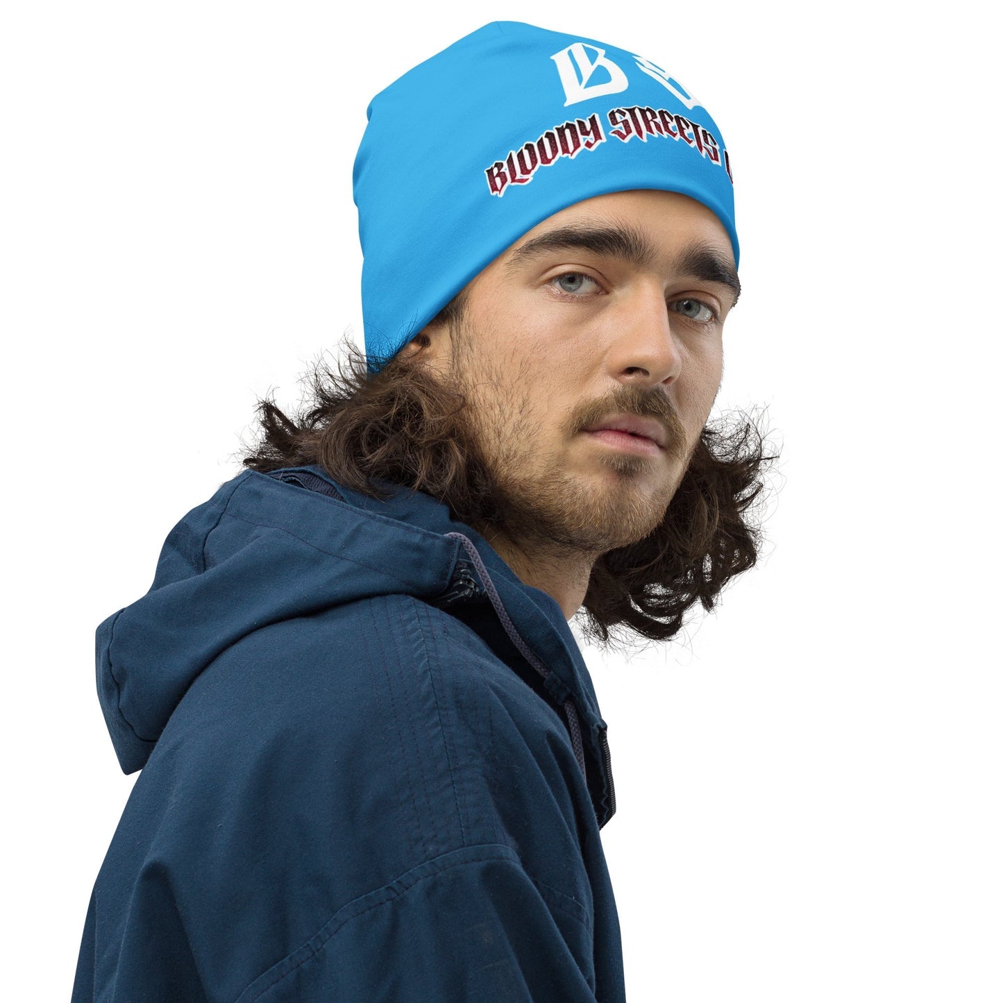 Bloody Streets Crew Member Beanie Blue - BLOODY-STREETS.DE Streetwear Herren und Damen Hoodies, T-Shirts, Pullis